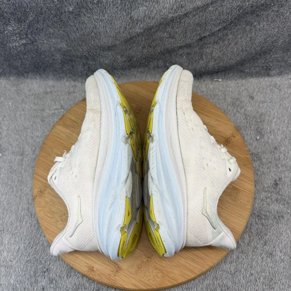 Hoka One One Clifton 9 Shoes Womens Size 7.5 White Running Sneakers 1127896 NCIW